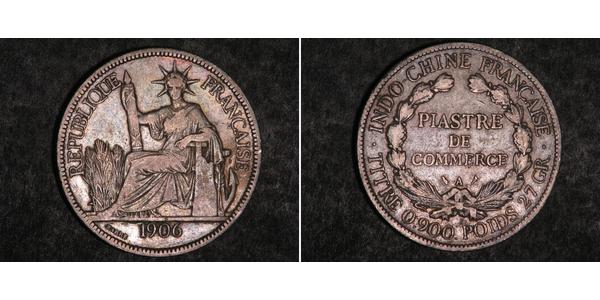 1 Piastre Französisch-Indochina (1887-1954) Silber 
