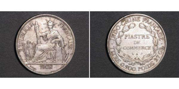 1 Piastre Französisch-Indochina (1887-1954) Silber 