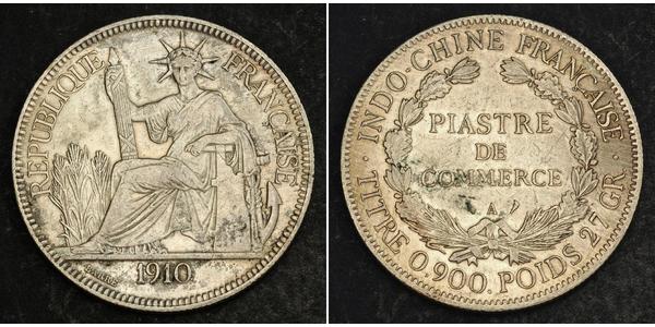 1 Piastre Französisch-Indochina (1887-1954) Silber 