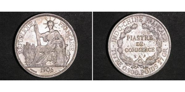 1 Piastre Französisch-Indochina (1887-1954) Silber 