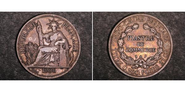 1 Piastre Französisch-Indochina (1887-1954) Silber 