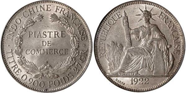 1 Piastre Französisch-Indochina (1887-1954) Silber 
