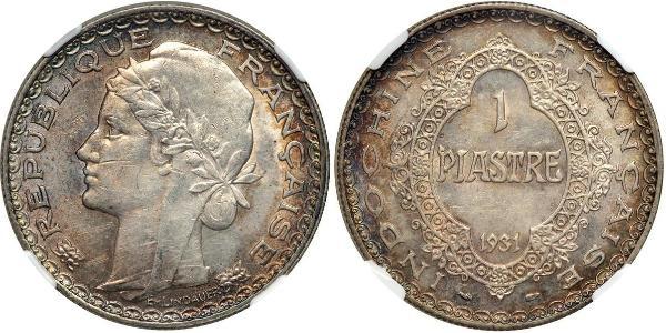 1 Piastre French Indochina (1887-1954) Silver 
