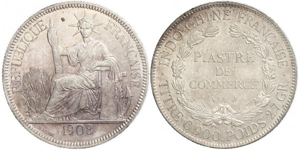 1 Piastre French Indochina (1887-1954) Silver 