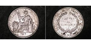 1 Piastre French Indochina (1887-1954) 銀 