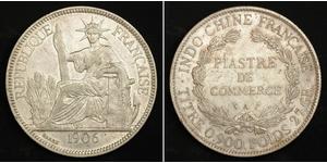 1 Piastre French Indochina (1887-1954) 銀 