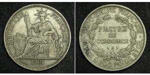 1 Piastre French Indochina (1887-1954) 銀 