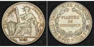 1 Piastre French Indochina (1887-1954) 銀 