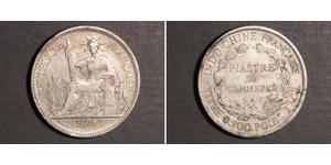 1 Piastre French Indochina (1887-1954) 銀 