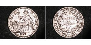 1 Piastre French Indochina (1887-1954) 銀 
