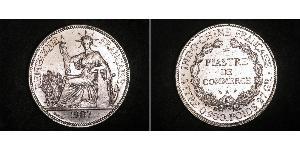 1 Piastre French Indochina (1887-1954) 銀 