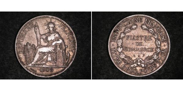 1 Piastre French Indochina (1887-1954) 銀 
