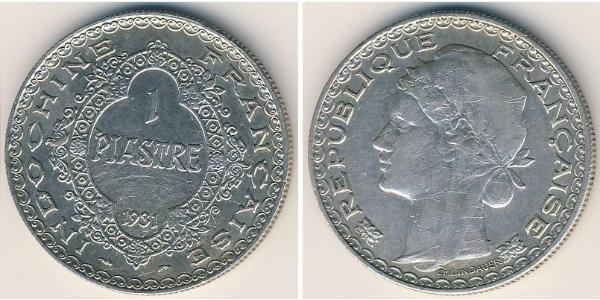 1 Piastre French Indochina (1887-1954) 銀 