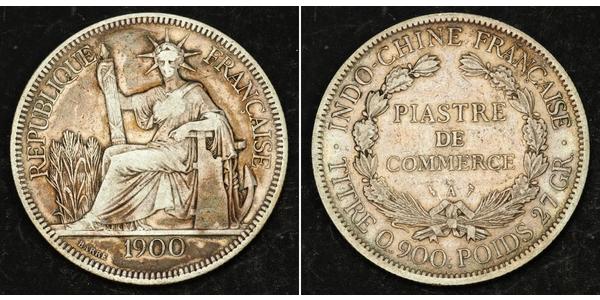 1 Piastre French Indochina (1887-1954) 銀 