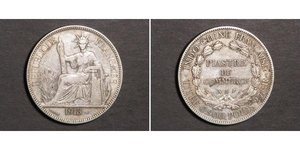 1 Piastre French Indochina (1887-1954) 銀 