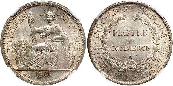 1 Piastre French Indochina (1887-1954) 銀 