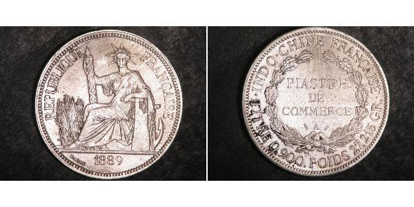 1 Piastre French Indochina (1887-1954) 銀 