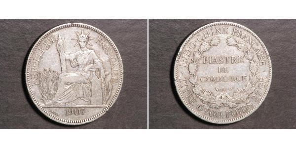 1 Piastre French Indochina (1887-1954) 銀 