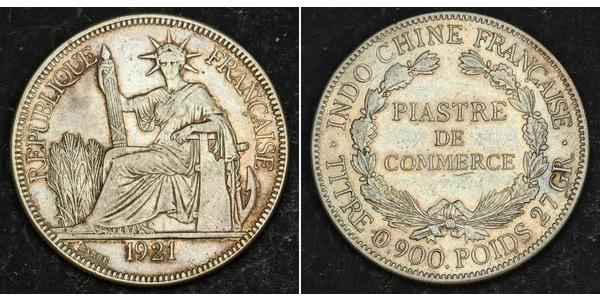 1 Piastre French Indochina (1887-1954) 銀 