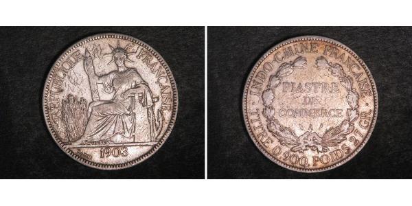 1 Piastre French Indochina (1887-1954) 銀 