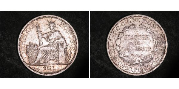1 Piastre French Indochina (1887-1954) 銀 