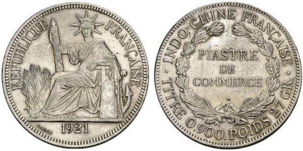 1 Piastre French Indochina (1887-1954) 銀 