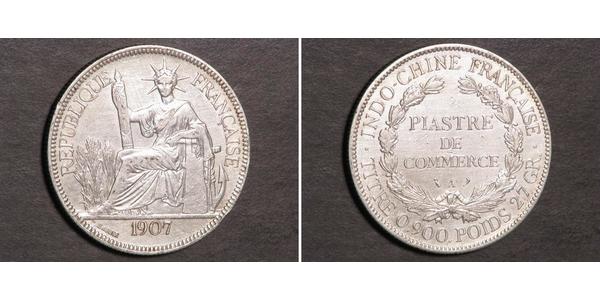 1 Piastre French Indochina (1887-1954) 銀 