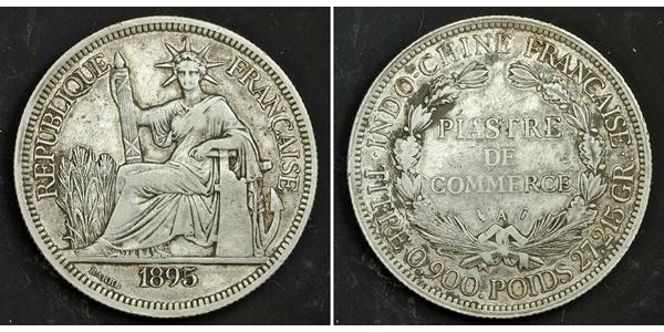1 Piastre French Indochina (1887-1954) 銀 