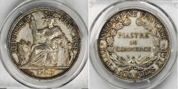 1 Piastre French Indochina (1887-1954) 銀 