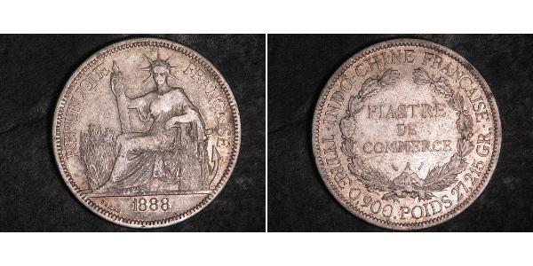 1 Piastre French Indochina (1887-1954) 銀 