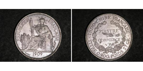 1 Piastre French Indochina (1887-1954) 銀 