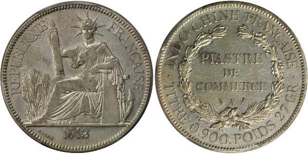 1 Piastre French Indochina (1887-1954) 銀 
