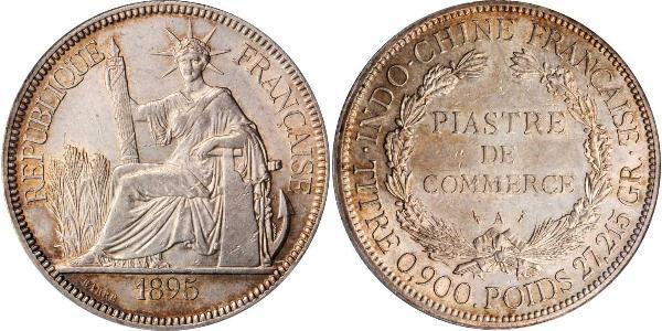 1 Piastre French Indochina (1887-1954) 銀 