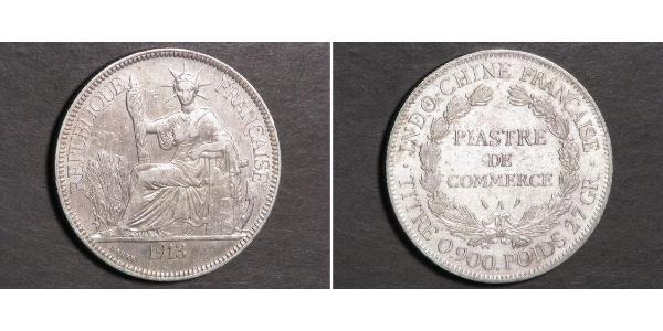 1 Piastre French Indochina (1887-1954) 銀 