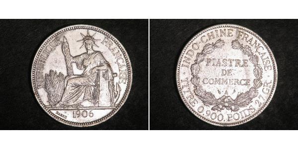 1 Piastre French Indochina (1887-1954) 銀 