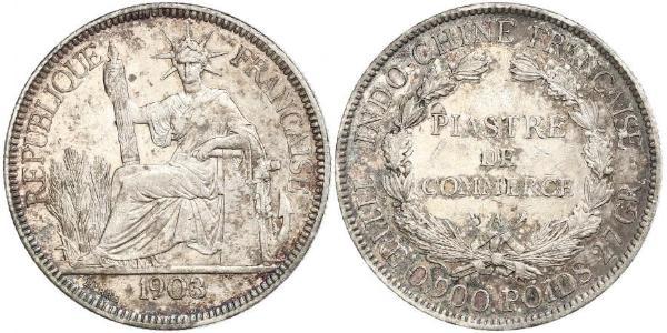 1 Piastre French Indochina (1887-1954) 銀 