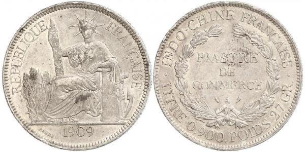 1 Piastre French Indochina (1887-1954) 銀 