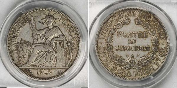 1 Piastre French Indochina (1887-1954) 銀 