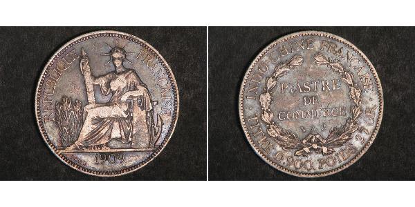 1 Piastre French Indochina (1887-1954) 銀 