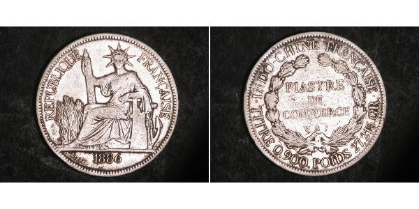 1 Piastre French Indochina (1887-1954) 銀 