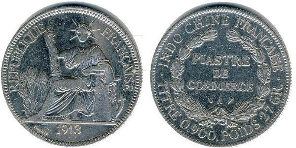 1 Piastre French Indochina (1887-1954) 銀 