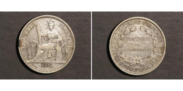 1 Piastre French Indochina (1887-1954) 銀 