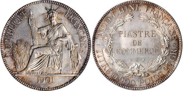 1 Piastre French Indochina (1887-1954) 銀 