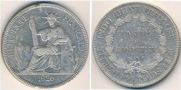 1 Piastre French Indochina (1887-1954) 銀 