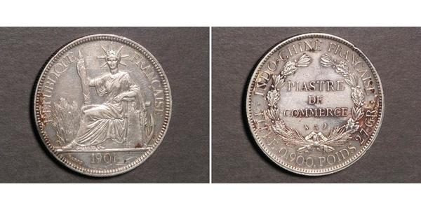 1 Piastre French Indochina (1887-1954) 銀 