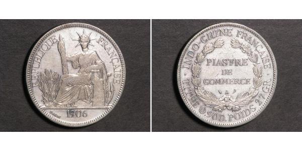 1 Piastre French Indochina (1887-1954) 銀 