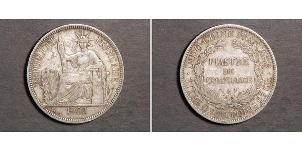 1 Piastre French Indochina (1887-1954) 銀 