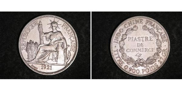 1 Piastre French Indochina (1887-1954) 銀 