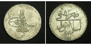 1 Piastre 奥斯曼帝国 (1299 - 1923) 銀 穆斯塔法三世 (1717 - 1774)