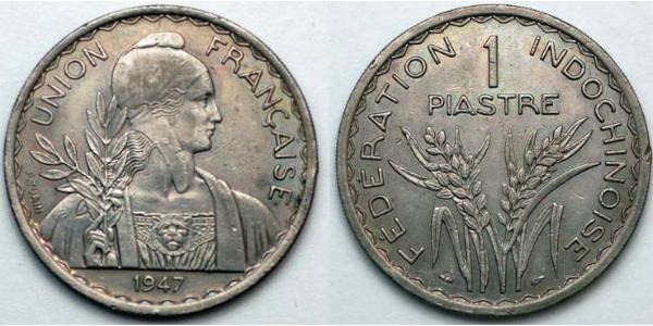 1 Piastre French Indochina (1887-1954) 銅/镍 
